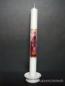 Preview: Kommunionkerze "Kreuz,  Fische, Kelch" rot