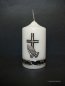 Preview: Trauerkerze - Gedenkkerze "Betende Hände" silber