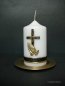 Preview: Trauerkerze - Gedenkkerze "Betende Hände" gold