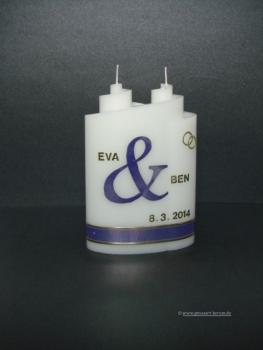 Hochzeitskerze"Doppelspirale" flieder