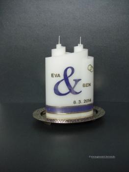 Hochzeitskerze"Doppelspirale" flieder