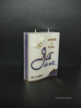 Hochzeitskerze Welle"Ja ich will"
