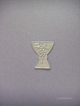 Verzierwachs "Kelch mit Blatt und Trauben" silber