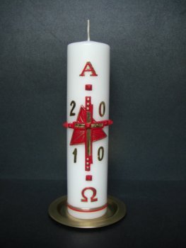 Osterkerze "Kreuz mit Nägel und Jahreszahl"