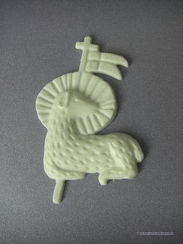 Verzierwachs "Lamm sitzend mit Fahne"
