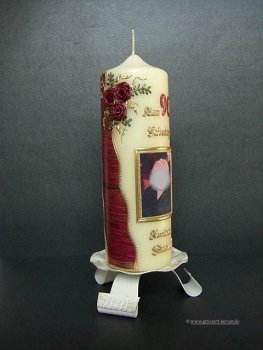 Geburtstagskerze / Fotokerze  "Zum 90. Geburtstag"