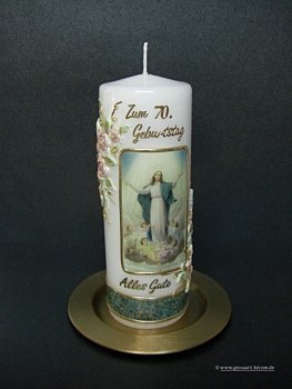Geburtstagskerze/Fotokerze "Zum 70. Geburtstag"