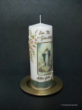 Geburtstagskerze/Fotokerze "Zum 70. Geburtstag"
