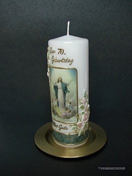 Geburtstagskerze/Fotokerze "Zum 70. Geburtstag"
