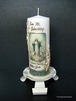 Geburtstagskerze/Fotokerze "Zum 70. Geburtstag"