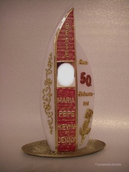 Geburtstagskerze / Fotokerze  "Zum 50."