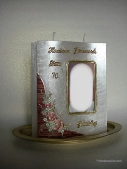 Geburtstagskerze / Fotokerze  "Zum 70."