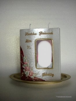 Geburtstagskerze / Fotokerze  "Zum 70."