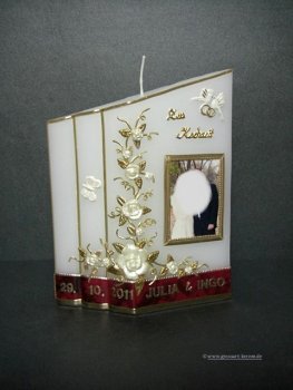 Fotokerze Hochzeitskerze Exquisit "doppeltes Buch"