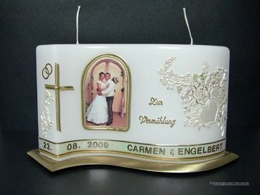 Hochzeitskerze - Fotokerze "große Welle"