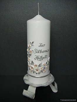 Hochzeitskerze "Zur silbernen Hochzeit"