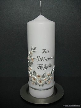 Hochzeitskerze "Zur silbernen Hochzeit"