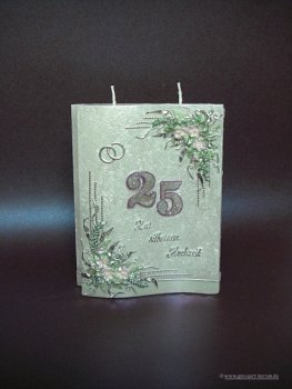 Hochzeitskerze "Zur silbernen Hochzeit"