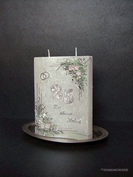 Hochzeitskerze "Zur silbernen Hochzeit"