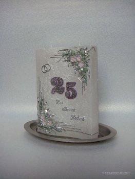 Hochzeitskerze "Zur silbernen Hochzeit"