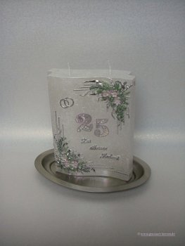 Hochzeitskerze "Zur silbernen Hochzeit"
