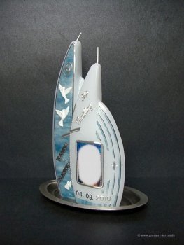 Hochzeitskerze - Fotokerze "Doppelflamme"