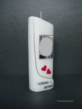 Fotokerze, Hochzeitskerze"zwei Herzen"
