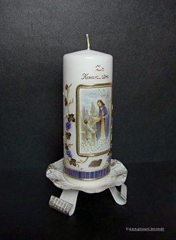 Kommunionkerze / Tischkerze "Zur Kommunion-Junge"