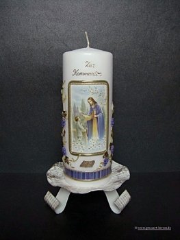 Kommunionkerze / Tischkerze "Zur Kommunion-Junge"