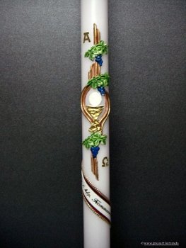 Kommunionkerze "Kelch mit Reben"