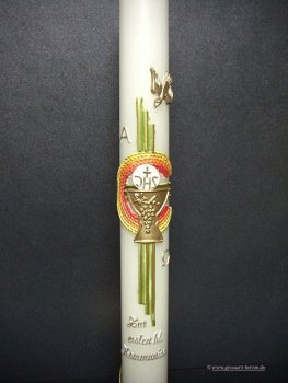 Kommunionkerze "Kreuz mit Kelch"
