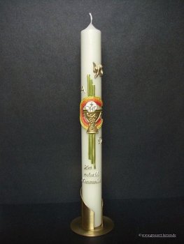 Kommunionkerze "Kreuz mit Kelch"