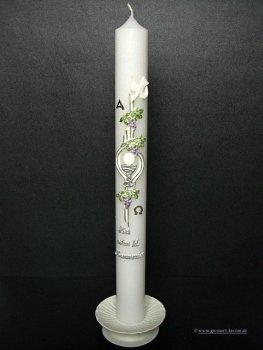 Kommunionkerze "Zur hl. Kommunion" silber