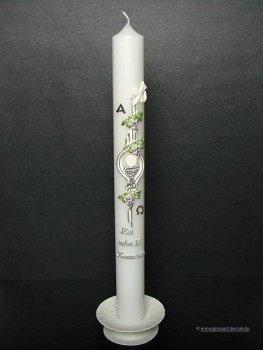 Kommunionkerze "Zur hl. Kommunion" silber