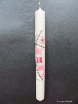 Kommunionkerze "modern" rosa
