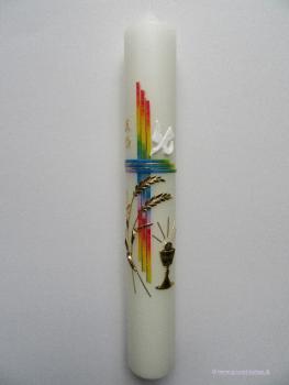 Kommunionkerze "Regenbogen modern"