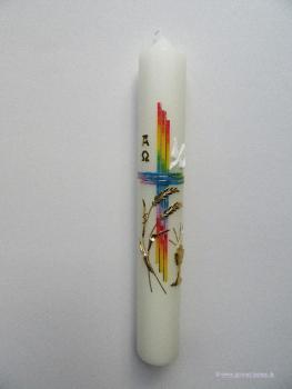 Kommunionkerze "Regenbogen modern"