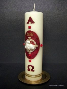 Osterkerze "Osterlamm auf Buch"