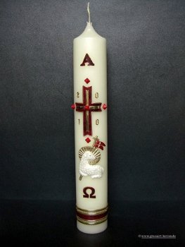 Osterkerze "Osterlamm mit Fahne"