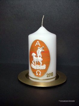 Ostertischkerze "Osterlamm mit Fahne"