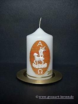 Ostertischkerze "Osterlamm mit Fahne"