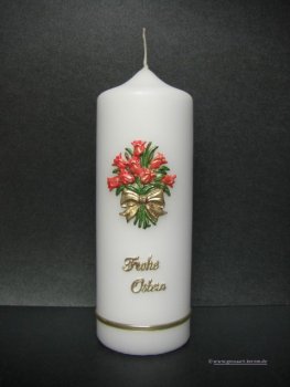 Osterkerze "Tulpenstrauß" rot