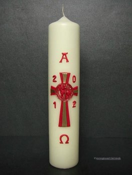 Osterkerze "Kreuz mit Lamm"
