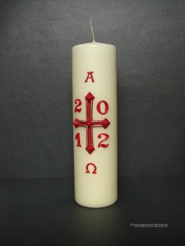 Osterkerze "Kreuz und Jahreszahl"