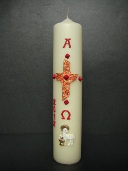 Osterkerze "Kreuz & Osterlamm"