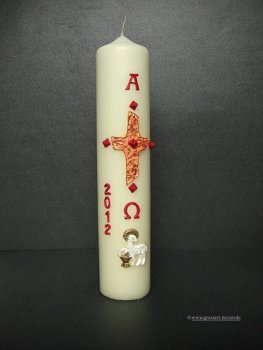 Osterkerze "Kreuz & Osterlamm"