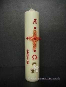 Osterkerze "Kreuz & Osterlamm"