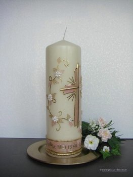 Taufkerze / Tischkerze  "Melissa-Lena"