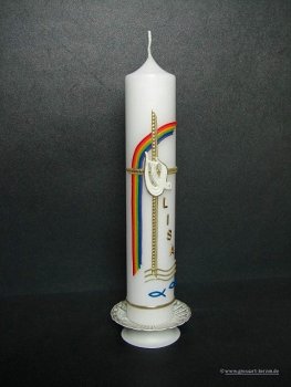 Taufkerze "Lisa" Regenbogen