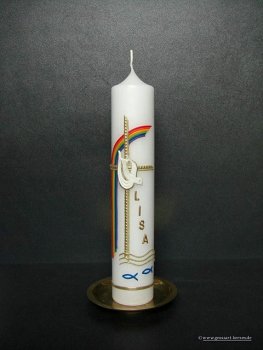 Taufkerze "Lisa" Regenbogen
